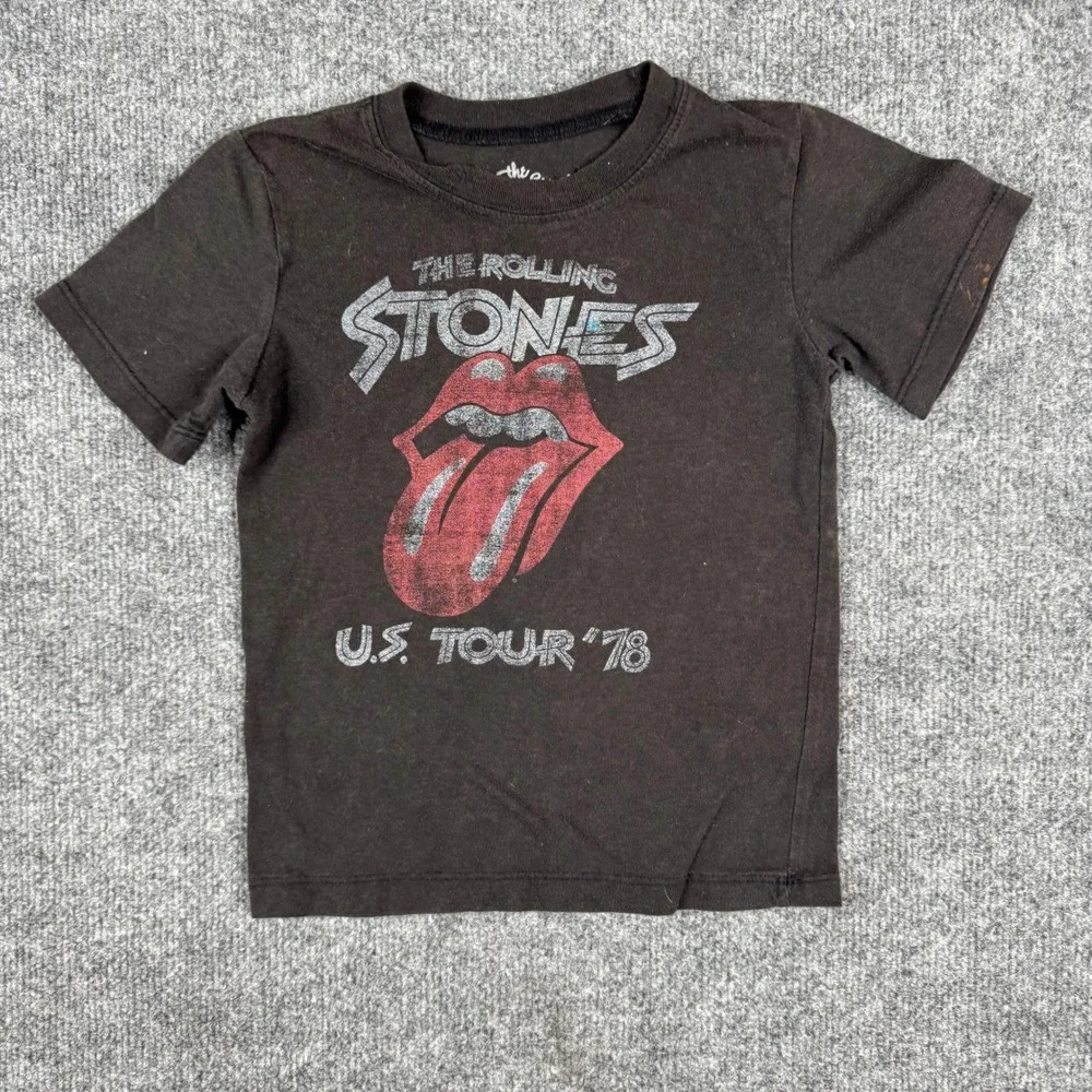The Rolling Stones T-Shirt Unisex Size 5T Black Graphic U.S. Tour 78 Distressed